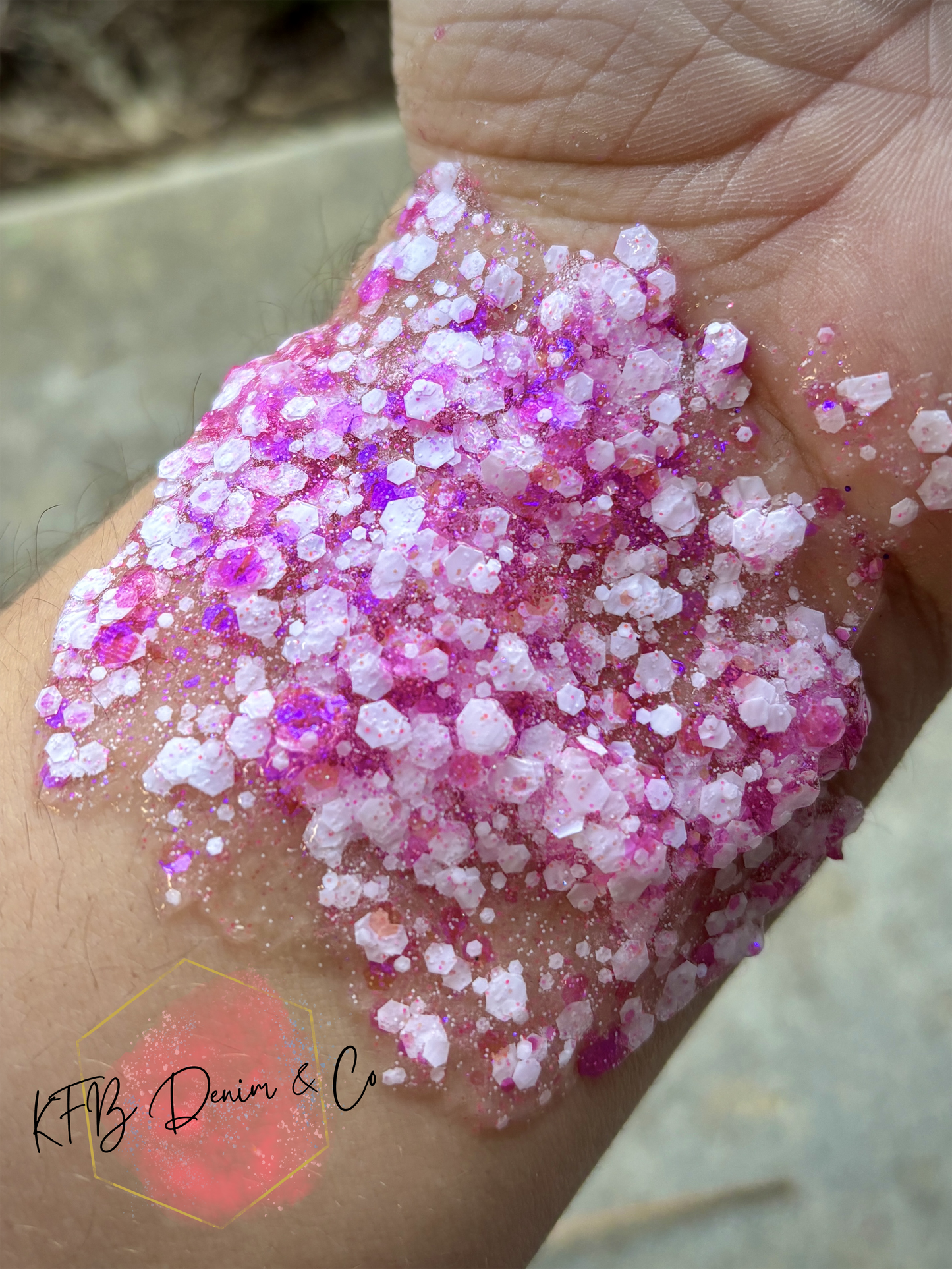 PINK AND WHITE GLITTER